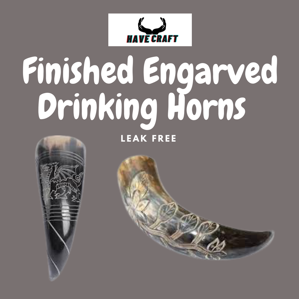 engraved viking drinking horn